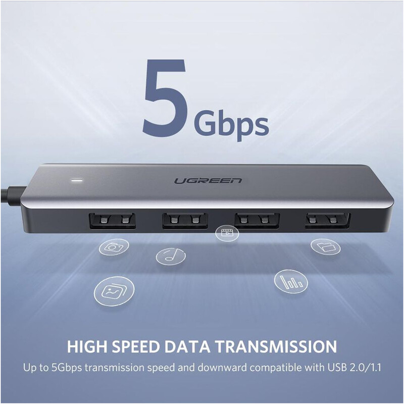 USB-хаб Ugreen CM219 USB 3.0 - 4xUSB 3.0 (50985)