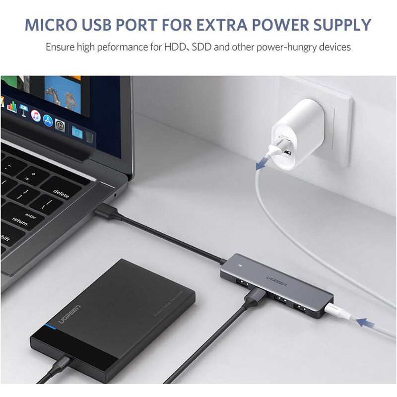 USB-хаб Ugreen CM219 USB 3.0 - 4xUSB 3.0 (50985)
