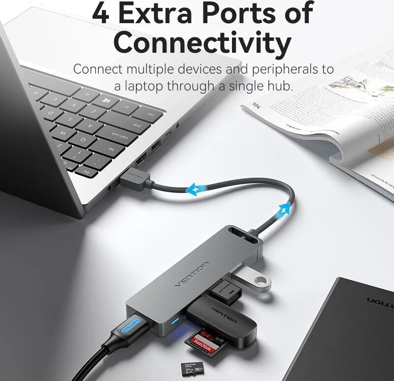 USB-хаб Vention CHLBB-SCB USB 3.0 - 4xUSB 3.0