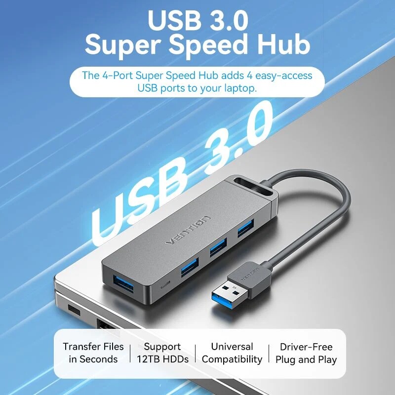 USB-хаб Vention CHLBB-SCB USB 3.0 - 4xUSB 3.0
