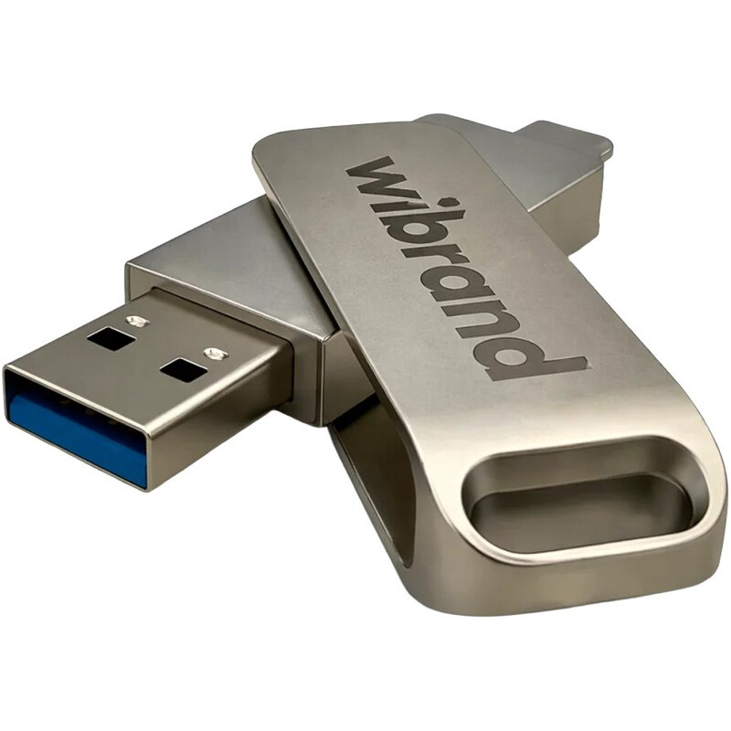 Накопичувач зовнішній SSD USB Type-A/Type-C 1TB Wibrand Wolf Silver (WIEXSSD/WO1TB)