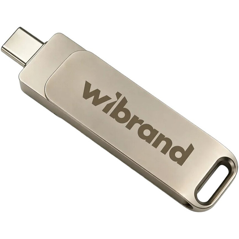 Накопичувач зовнішній SSD USB Type-A/Type-C 1TB Wibrand Wolf Silver (WIEXSSD/WO1TB)