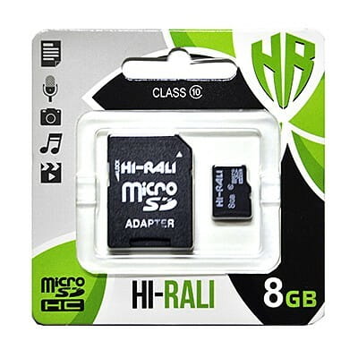 Карта памяти MicroSDHC   8GB Class 10 Hi-Rali + SD-adapter (HI-8GBSDCL10-01)