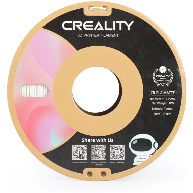 Филамент пластик Creality для 3D-принтера Creality 1.75 мм 1 кг, белый (3301010296)