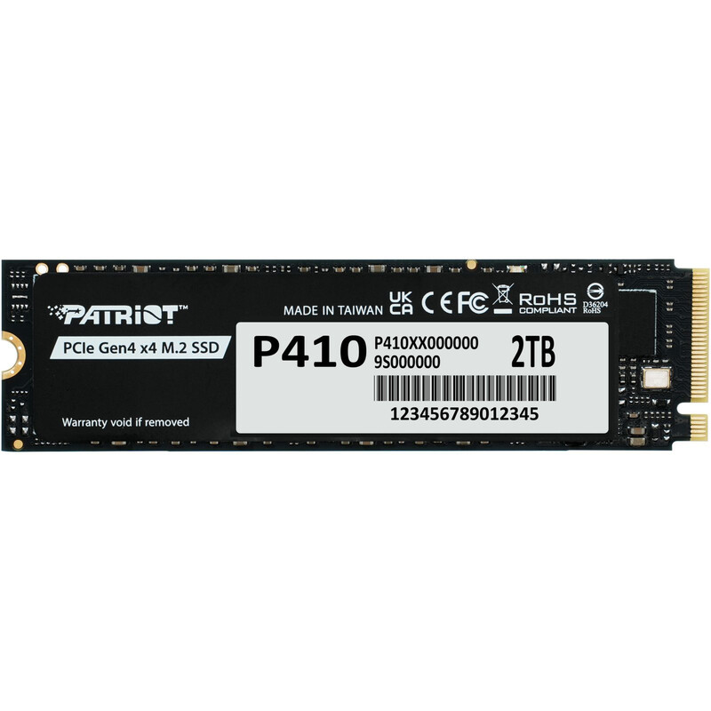 Накопитель SSD 2TB Patriot P410 M.2 2280 PCIe 4.0 x4 3D NAND TLC (P410P2TBM28H)