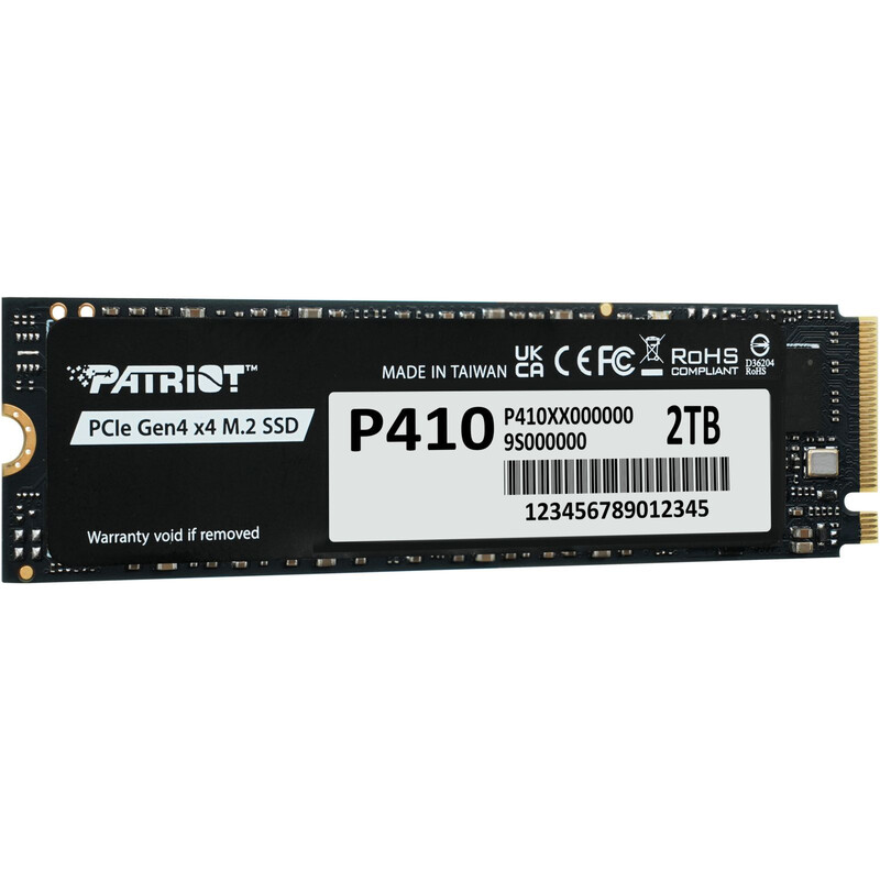 Накопитель SSD 2TB Patriot P410 M.2 2280 PCIe 4.0 x4 3D NAND TLC (P410P2TBM28H)