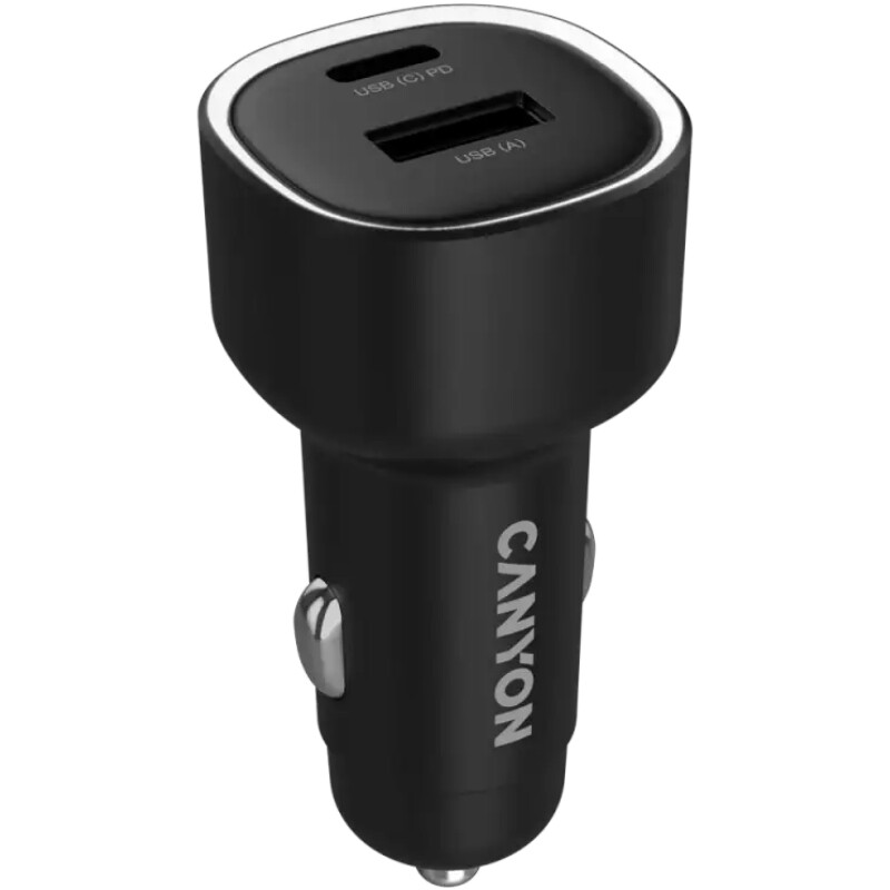 Автомобильний зарядний пристрій Canyon OnDrive 48 Black (CNE-CCABR3AC)
