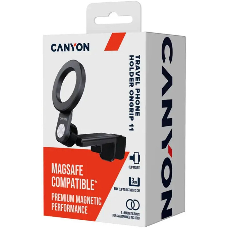 Держатель автомобильный Canyon OnGrip 11 Black (CNS–CCHM11)