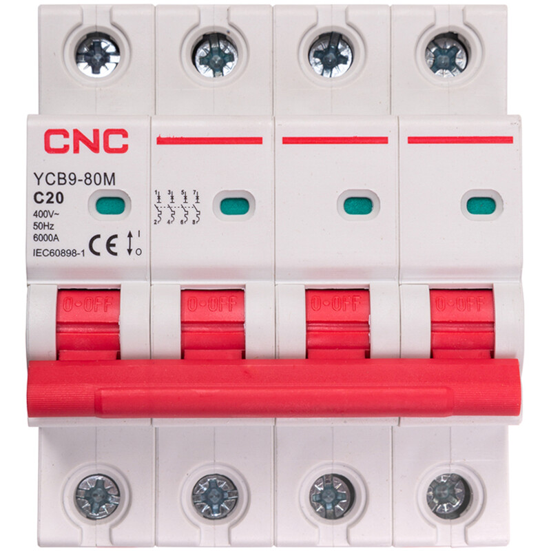 Модульный автоматический выключатель CNC Electric YCB9-80M 4P C20 6000A 230400V (NV821600)