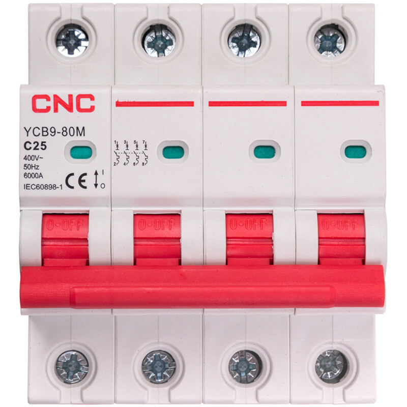Модульний автоматичний вимикач CNC Electric YCB9-80M 4P C25 6000A 230/400V (NV821617)