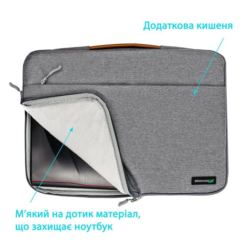 Чехол-сумка для ноутбука Grand-X SLX-14G 14" Grey