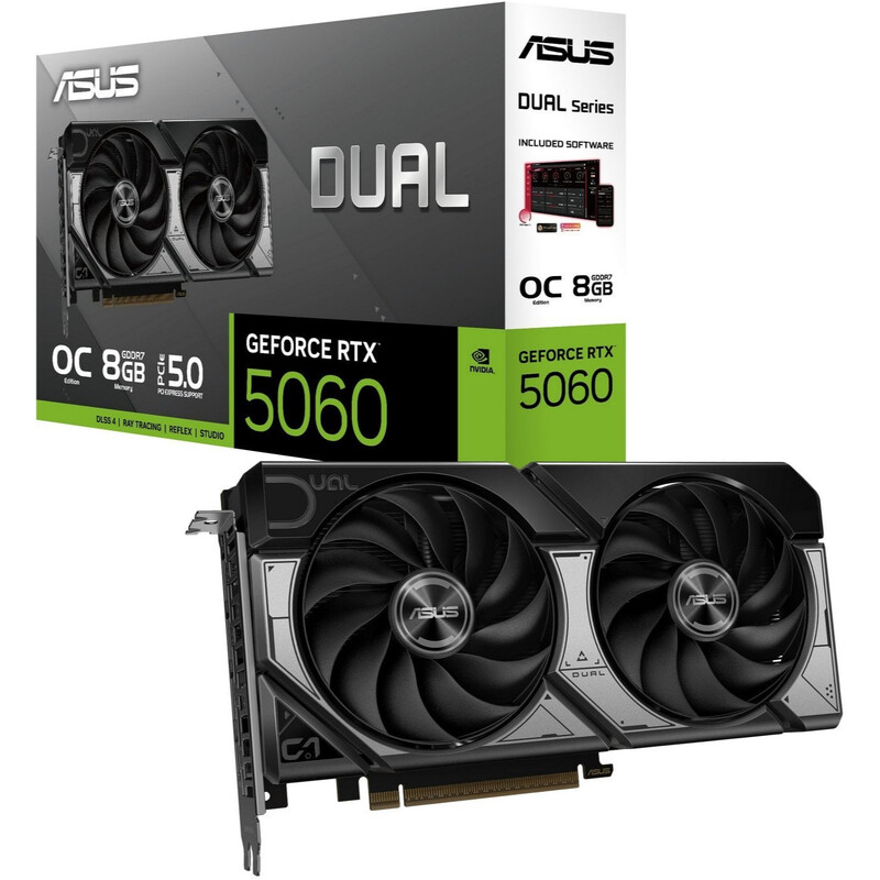 Видеокарта GF RTX 5060 8GB GDDR7 Dual Advanced OC Asus (DUAL-RTX5060-O8G-A)