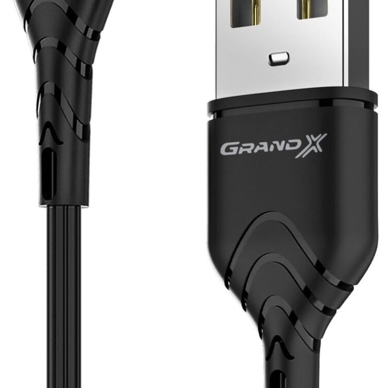 Кабель Grand-X USB - micro USB (M/M), Fast Сharge, 3 A, 1 м, Black (PM-03B)