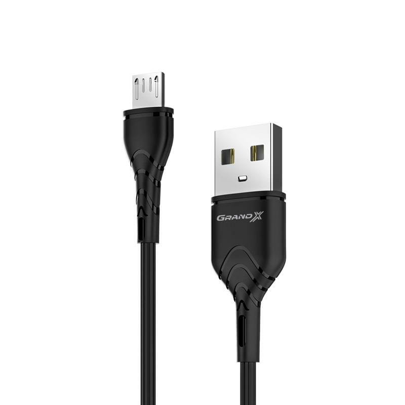 Кабель Grand-X USB - micro USB (M/M), Fast Сharge, 3 A, 1 м, Black (PM-03B)