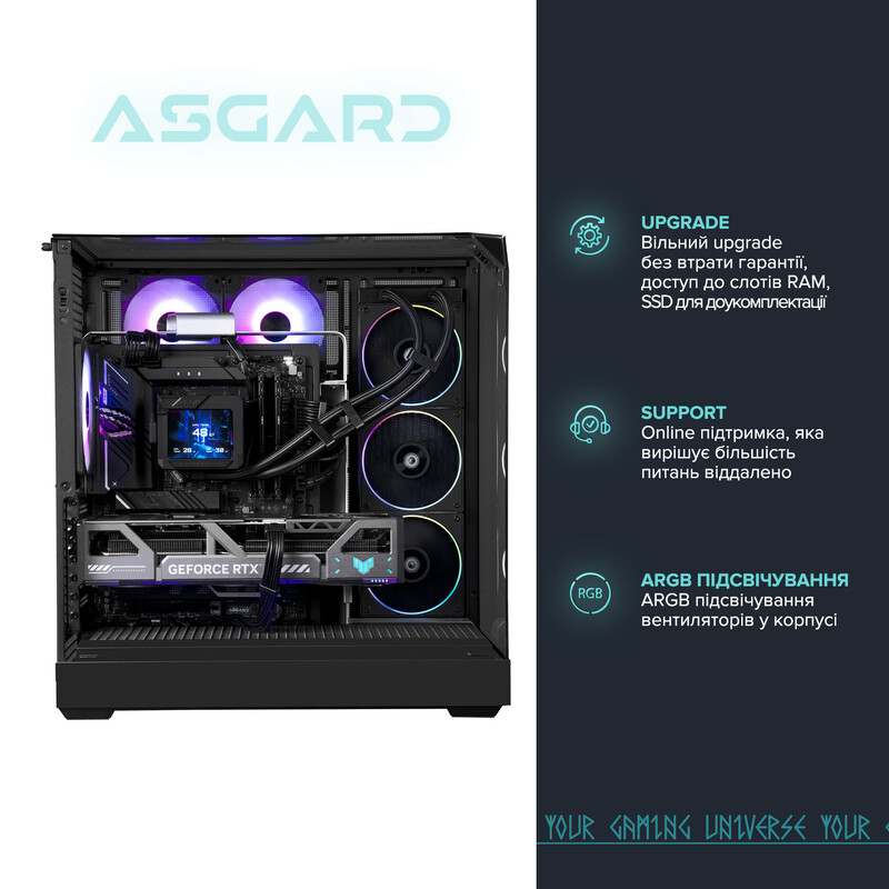 Компьютер ASGARD CREATOR RTX 5090 / Ryzen 9 9900X / DDR5 64GB / SSD 4TB / Win11 Pro (ASG-C-5090-0019W)