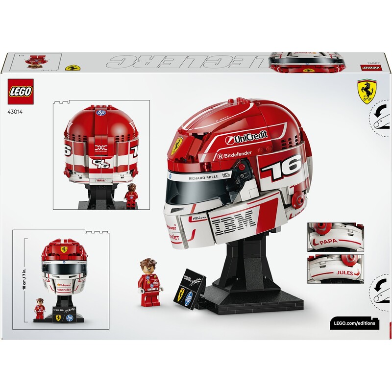 Конструктор LEGO Editions Formula 1 Шлем Шарля Леклера из команды Scuderia Ferrari HP (43014)