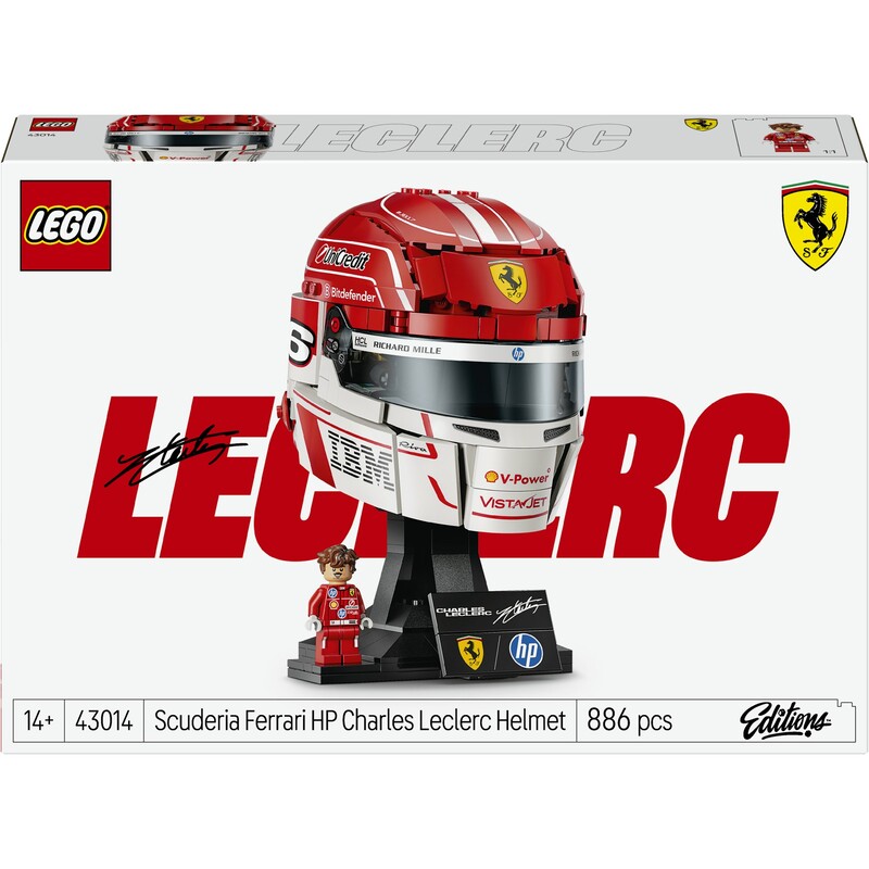 Конструктор LEGO Editions Formula 1 Шлем Шарля Леклера из команды Scuderia Ferrari HP (43014)
