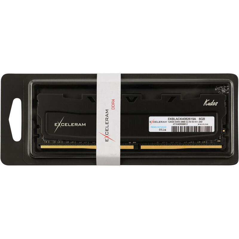 Модуль памяти DDR4 8GB/2666 eXceleram Black Kudos (EKBLACK4082619A)