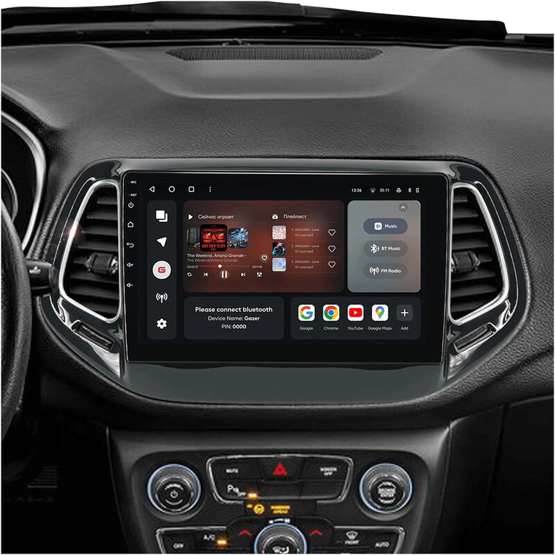 Штатная магнитола Gazer T6010 Pro для Jeep Compass II (MP) 2016-2018 (T6010-MP-PRO)