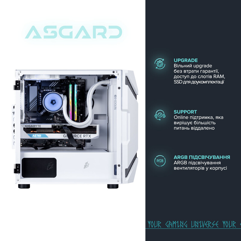 Ігровий комп`ютер ASGARD GAMER RTX 5060 Ti 16GB / Ryzen 7 8700F / DDR5 32GB / SSD 1TB (ASG-G-5060T16-7579)
