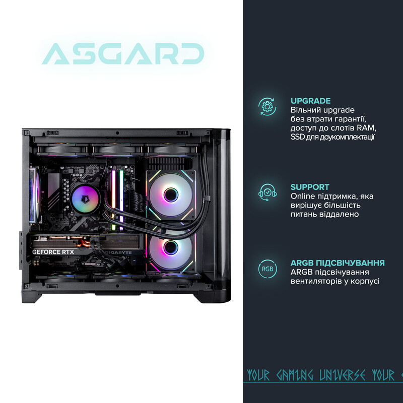 Игровой компьютер ASGARD GAMER RTX 5070 / Ryzen 5 9600X / DDR5 32GB / SSD 1TB (ASG-G-5070-7580)
