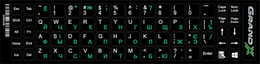 Наліпка на клавіатуру Grand-X 68 keys Cyrillic green, Latin white (GXDPGW)