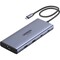 Фото - USB-хаб Ugreen CM639 USB 3.2 Type-C - 2xUSB 3.2, 3xUSB-C, 2хHDMI, RJ-45 Gray (45380) | click.ua