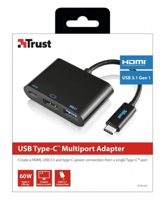 Концентратор Trust Multiport 1хUSB-3.1 Hub (21260)