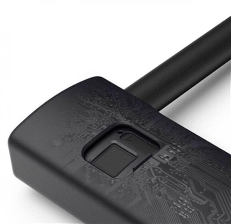 Замок для велосипеда Xiaomi Areox Іntelligent Fingerprint U-lock Short Black