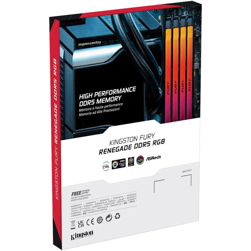 Модуль памяти DDR5 16GB/8000 Kingston Fury Renegade RGB Silver/Black (KF580C38RSA-16)