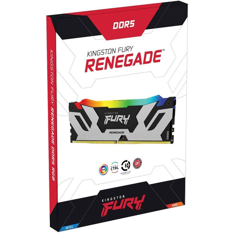 Модуль памяти DDR5 16GB/8000 Kingston Fury Renegade RGB Silver/Black (KF580C38RSA-16)