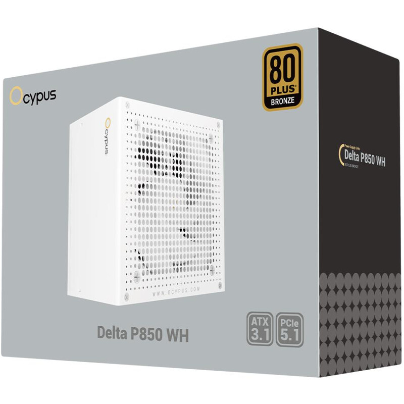 Блок живлення Ocypus Delta P850 WH 850W ATX 3.1 80+ Bronze White (DELTA-P850-B1FDWH025X-EU)