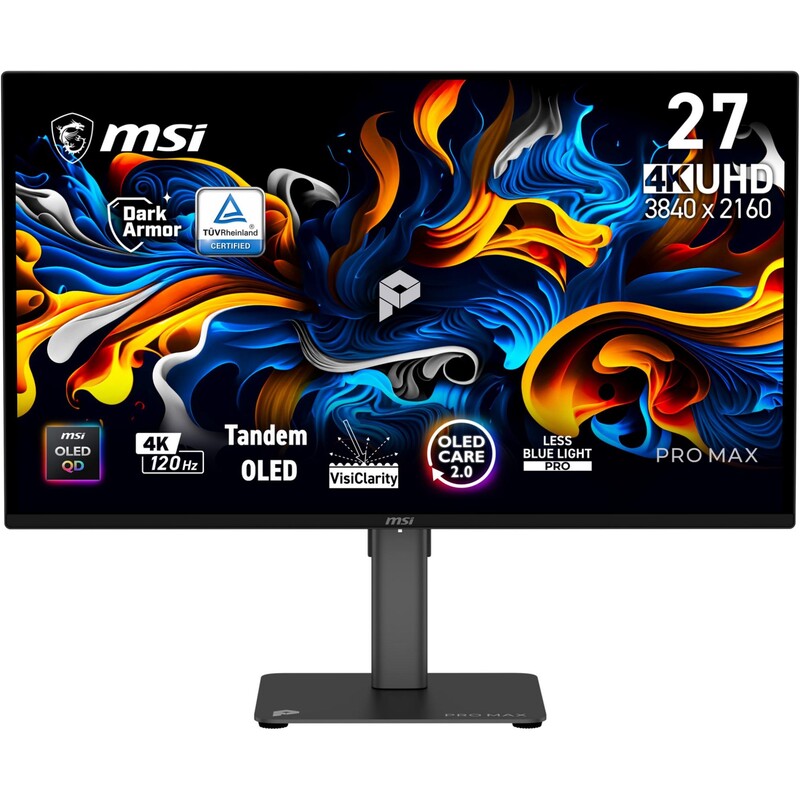 Монитор 26.5" MSI PRO MAX 271UPX12G (PRO MAX 271UPX12G) QD-OLED Black 120Hz