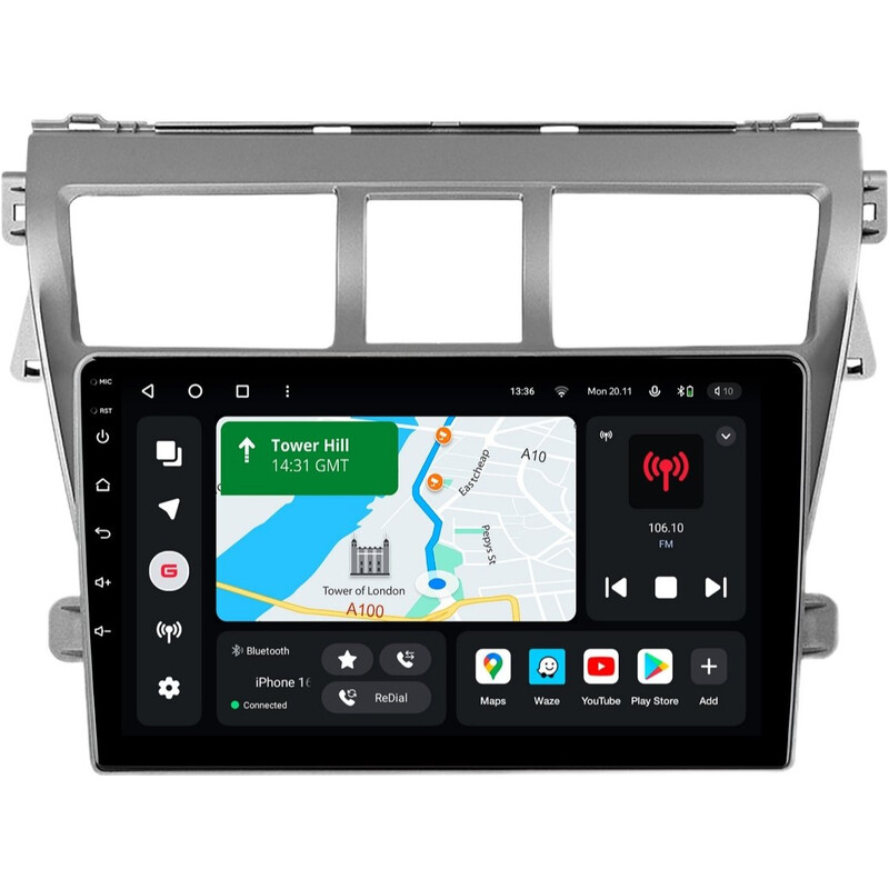 Штатна магнітола Gazer T6009 Pro Max для Toyota Vios II (XP90) 2007-2013 (T6009-XP90V-PROMAX)