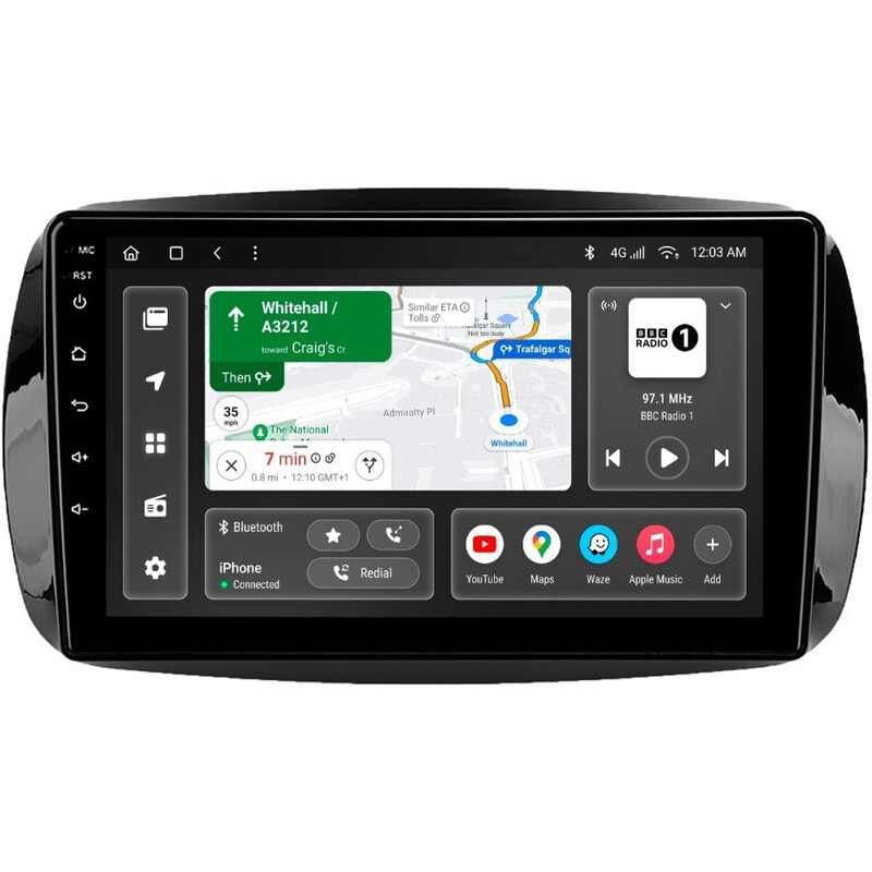 Штатна магнітола Gazer T6009 для Smart Fortwo 3 (C453, A453, W453) 2014-2020 (T6009-W453)
