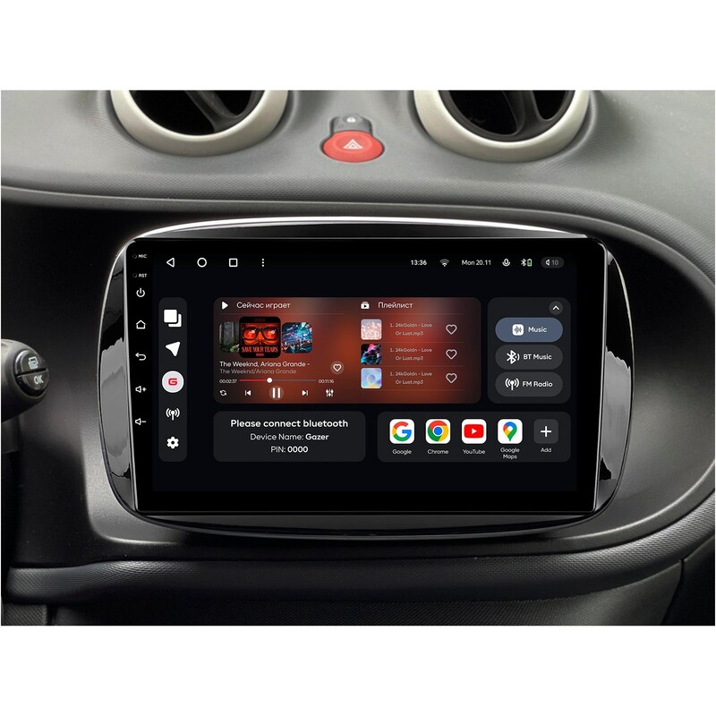 Штатна магнітола Gazer T6009 для Smart Fortwo 3 (C453, A453, W453) 2014-2020 (T6009-W453)