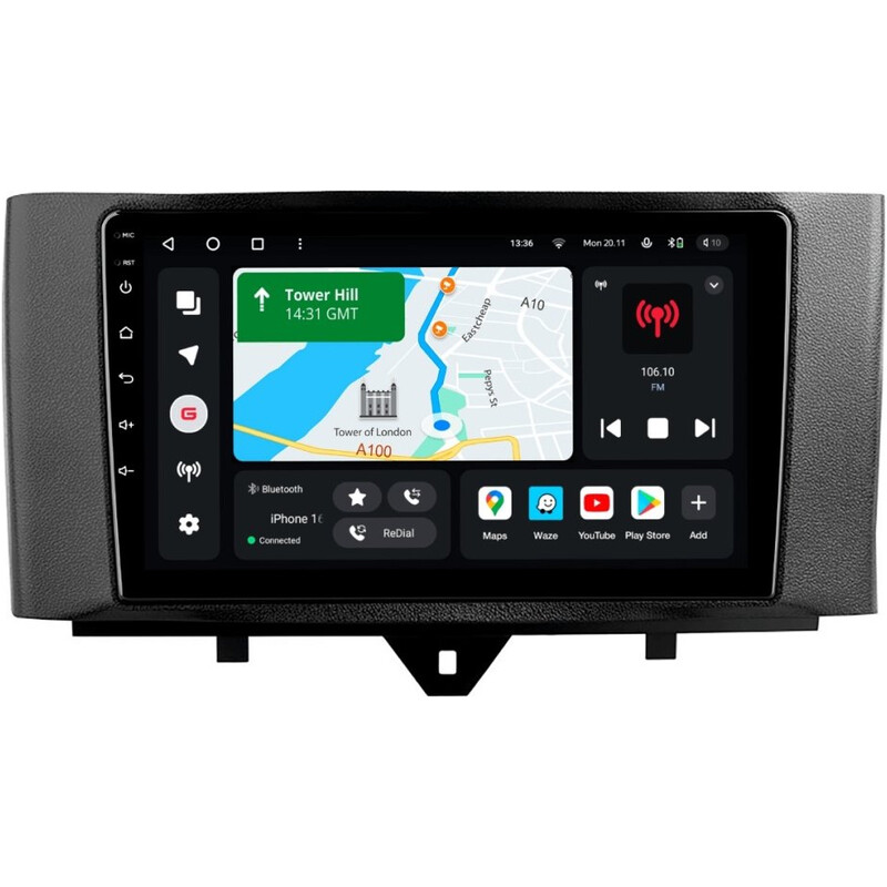 Штатна магнітола Gazer T6009 Pro Max для Smart Fortwo 2 (W451) 2010-2015 (T6009-W451-PROMAX)