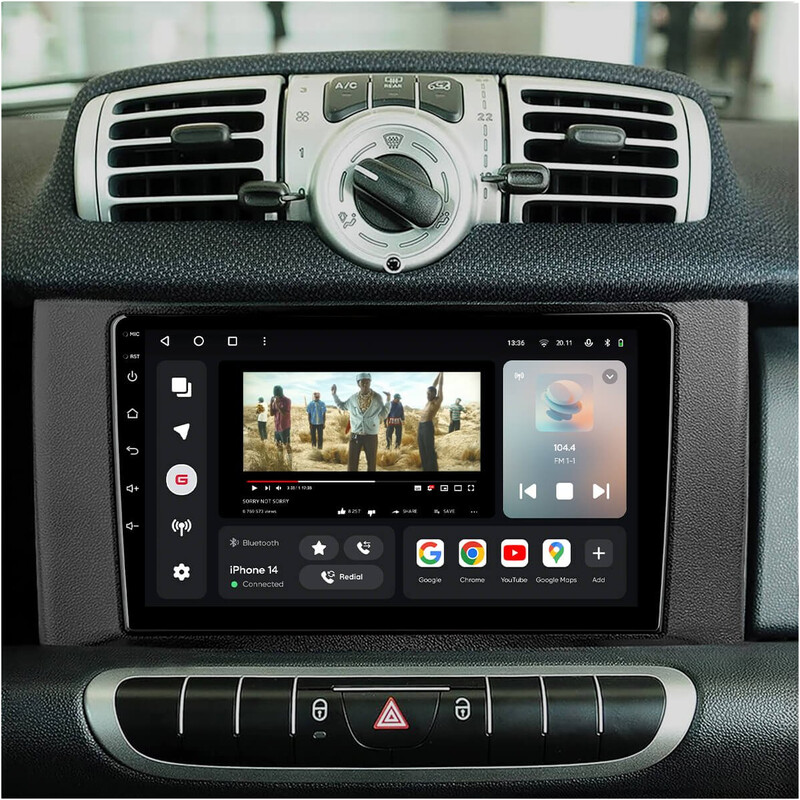Штатна магнітола Gazer T6009 Pro для Smart Fortwo 2 (W451) 2010-2015 (T6009-W451-PRO)