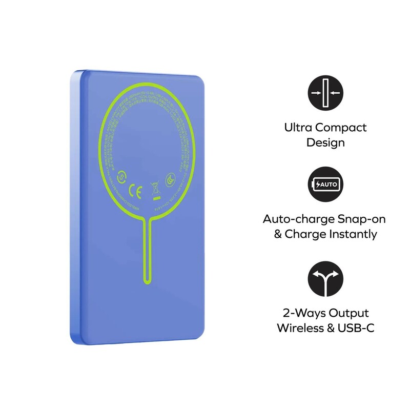Універсальна мобільна батарея Momax 1-Power Pass 5000mAh 20W Blue (IP135AB2)