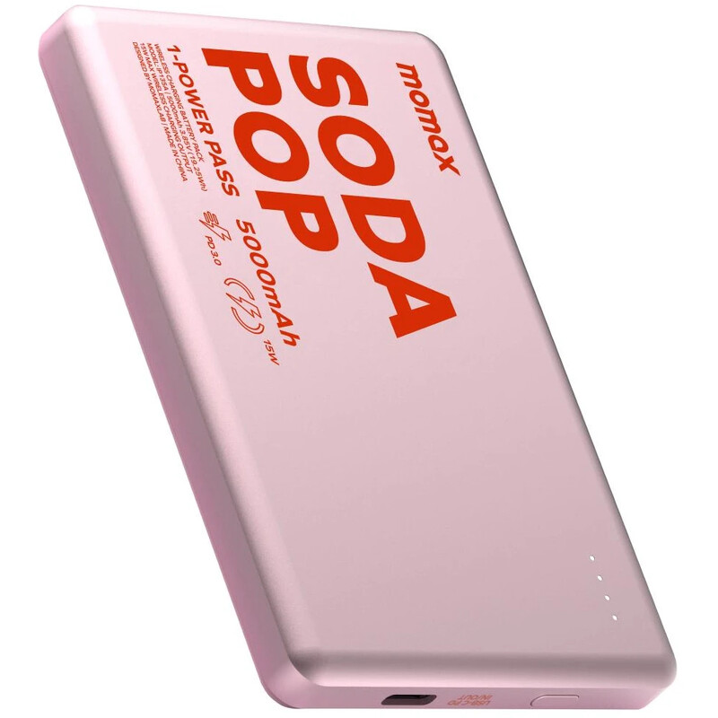 Універсальна мобільна батарея Momax 1-Power Pass 5000mAh 20W Pink (IP135AP2)