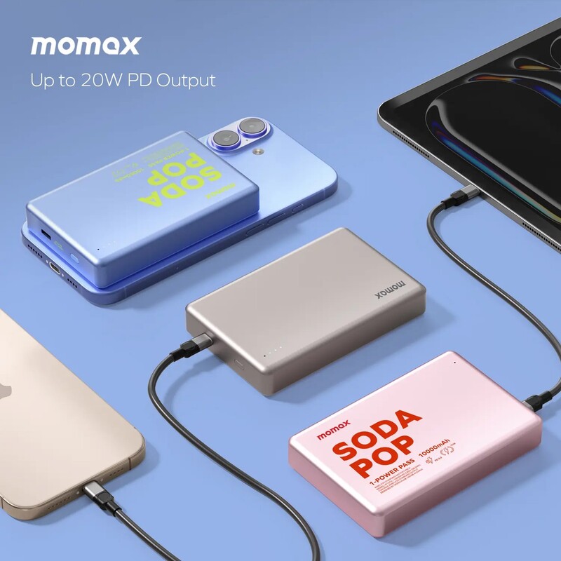 Універсальна мобільна батарея Momax 10000mAh 20W Pink (IP137AP2)