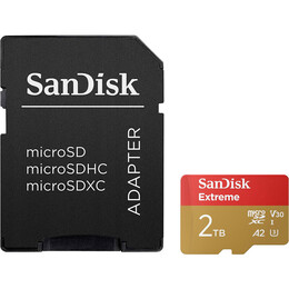 Карта пам"яті SanDisk Extreme microSDXC 2TB UHS-I U3 V30 A2 + SD адаптер (SDSQXAV-2T00-GN6MA)