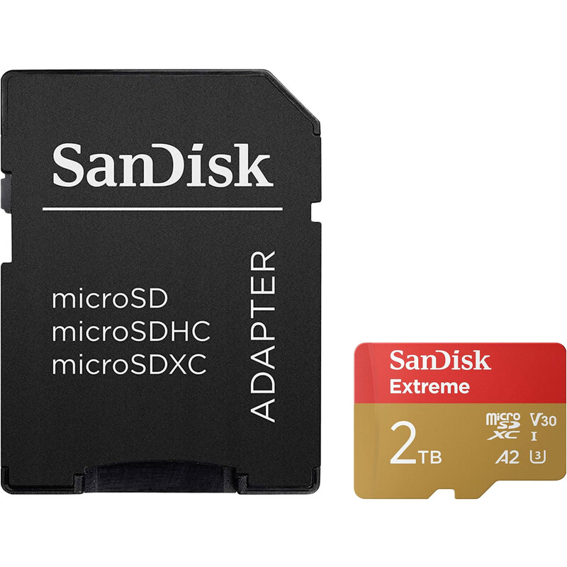Карта пам"яті SanDisk Extreme microSDXC 2TB UHS-I U3 V30 A2 + SD адаптер (SDSQXAV-2T00-GN6MA)
