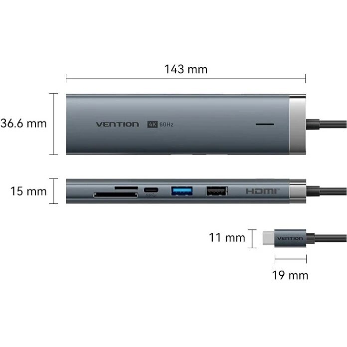 USB-хаб Vention USB-C 9-in-1 (TGVHB)
