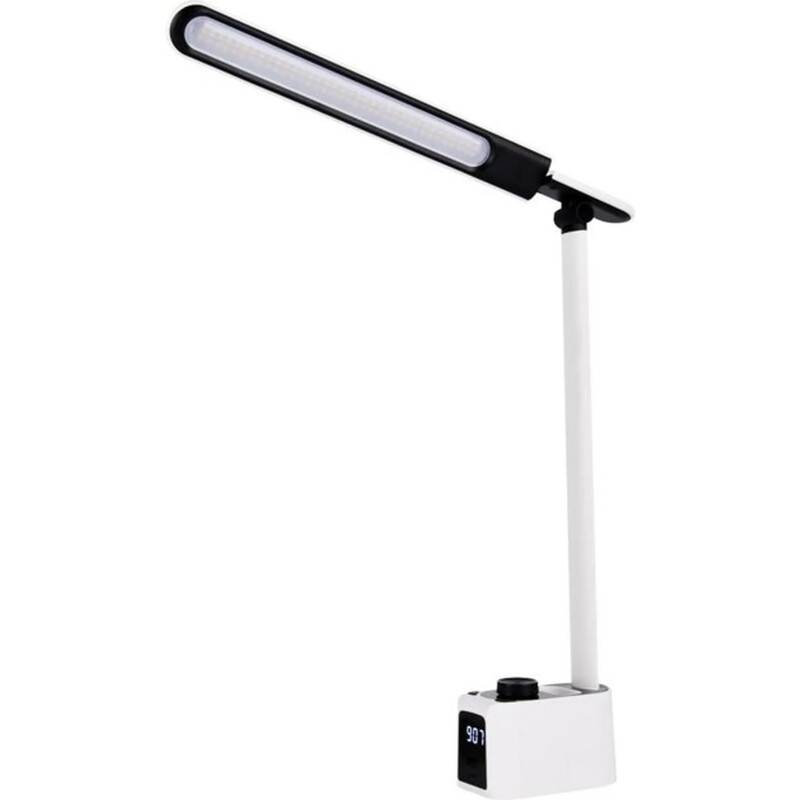 Настольная лампа Osram LED Panan Clock 8W 3000K-6500K 2xUSB с димером белая (4099854363641)