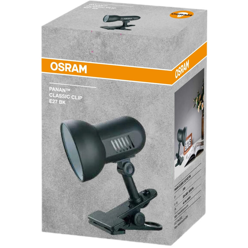 Настольная лампа Osram Panan Classic Clip E27 40W черный (4099854475917)
