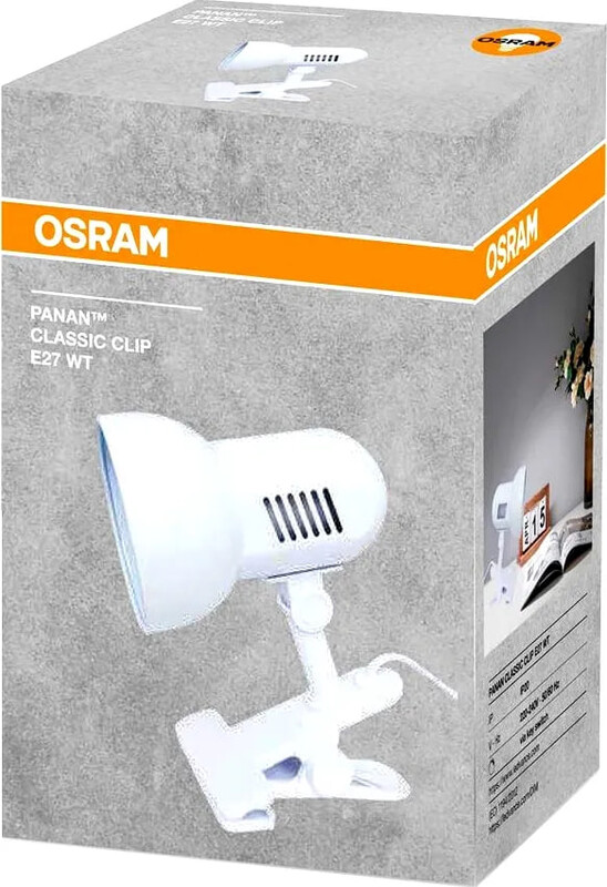 Настольная лампа Osram Panan Classic Clip E27 40W белый (4099854475931)