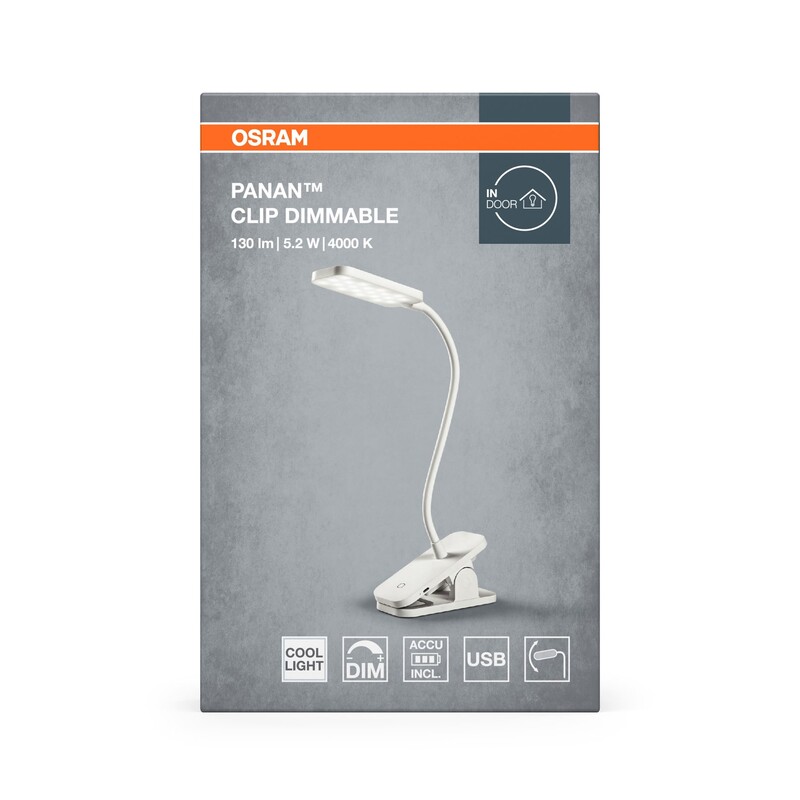 Настольная лампа Osram Panan Clip 5.2W 4000К USB-A белый (4099854507496)