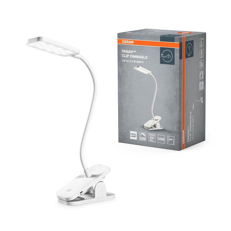Настольная лампа Osram Panan Clip 5.2W 4000К USB-A белый (4099854507496)