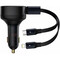Фото - Автомобільний зарядний пристрій Baseus Enjoyment Retractable 2-in-1 (2xUSB-C) 33W Black (C00035500111-00) | click.ua